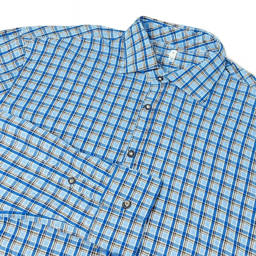 Johnnie O Button Shirt Mens XL Blue Featherweight Long Sleeve